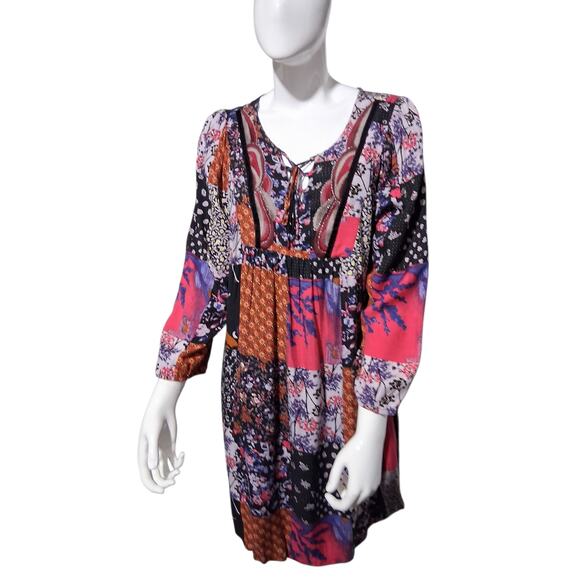 Anthropologie One September Patchwork Womens size Large Arcata Boho Artsy Dress - Picture 1 of 7